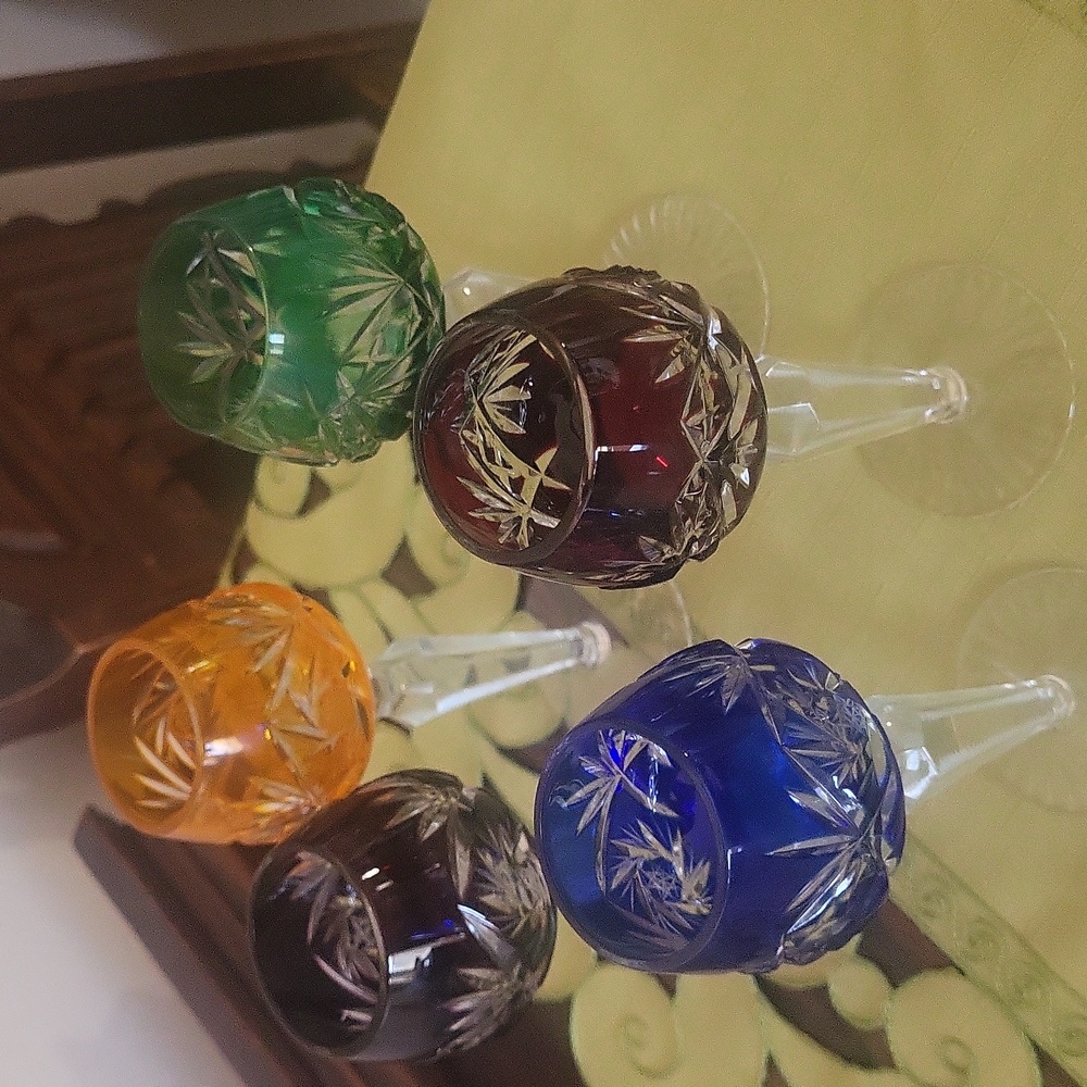 Bavarian Crystal Liqueur Glasses - Picture 2 of 10